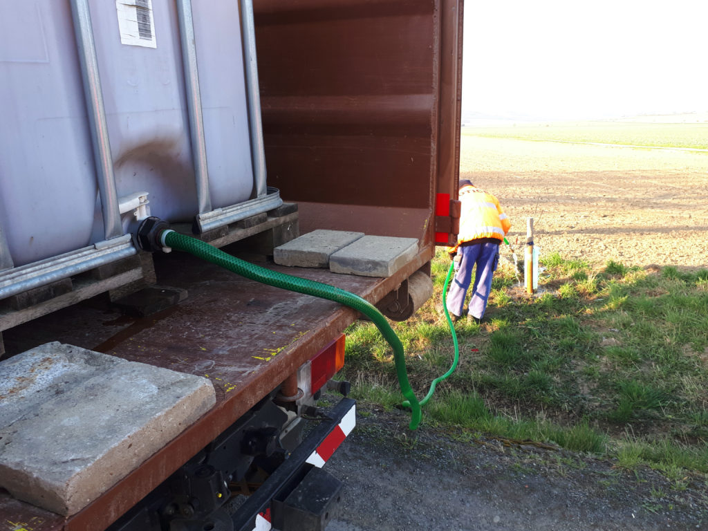 Zavlažovací systém z ČOV Otice