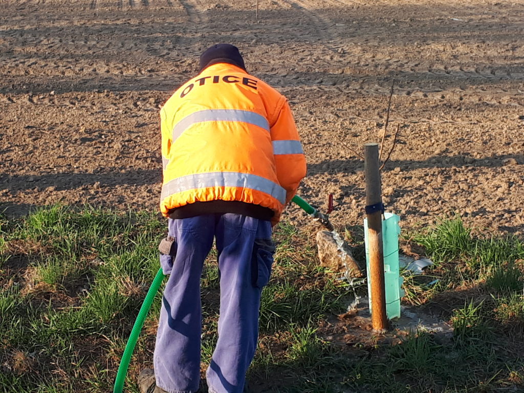 Zavlažovací systém z ČOV Otice