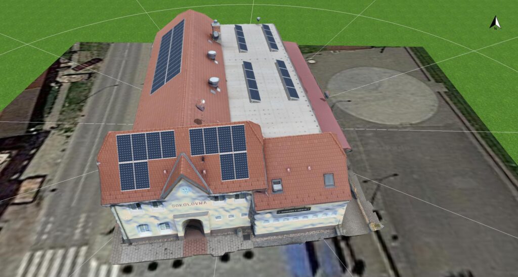 Návrh FVE na Sokolovně Brumovice